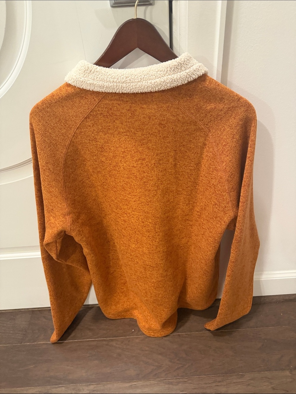 Orvis Men’s Half-Zip Sweater with Sherpa Collar - Orange - Picture 4 of 4
